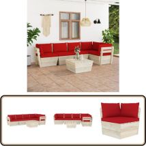Salon de jardin palette 6 pcs avec coussins bois d'épicéa - Salon De Jardin - Mobilier De Jardin - Ensemble De Salon - Canapé Palette - Meubles