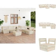 Salon de jardin palette 6 pcs Bois d'épicéa imprégné - Salon De Jardin - Mobilier De Jardin - Ensemble Salon - Meubles De Terrasse - Décoration