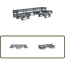 Salon de jardin palette 6 pcs Bois Gris - Salon De Jardin - Mobilier De Jardin - Set De Canapé Palettes - Chaise Longue - Table Basse