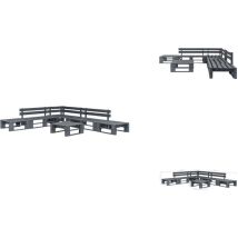 Salon de jardin palette 6 pcs Bois Gris - Salon De Jardin - Mobilier De Jardin - Set De Canapé Palettes - Chaise Longue - Table Basse