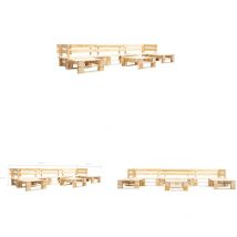 Salon de jardin palette 6 pcs naturel bois - Salon De Jardin - Mobilier De Jardin - Set De Canapé Palettes - Meuble De Jardin - Salon En Bois - Home