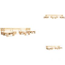 Salon de jardin palette 6 pcs naturel bois - Salon De Jardin - Mobilier De Jardin - Set De Canapé Palettes - Meuble De Jardin - Salon En Bois
