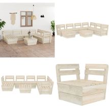 Salon de jardin palette 8 pcs Bois d'épicéa imprégné - Salon De Jardin - Mobilier De Jardin - Set De Salon - Ameublement De Terrasse - Décoration