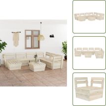 Salon de jardin palette 8 pcs Bois d'épicéa imprégné - Salon De Jardin - Mobilier De Jardin - Set De Salon - Ameublement De Terrasse - Décoration