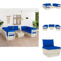 Salon de jardin palette 9 pcs avec coussins bois d'épicéa - Salon De Jardin - Mobilier De Jardin - Ensemble De Salon - Canapé Palette - Meubles De