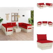 Salon de jardin palette 9 pcs avec coussins bois d'épicéa - Salon De Jardin - Mobilier De Jardin - Ensemble De Salon - Canapé Palette - Meubles