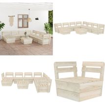 Salon de jardin palette 9 pcs Bois d'épicéa imprégné - Salon De Jardin - Mobilier De Jardin - Ensemble Salon De Jardin - Set De Salon De Jardin