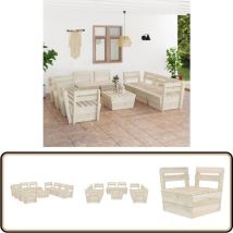 Salon de jardin palette 9 pcs Bois d'épicéa imprégné - Salon De Jardin - Mobilier De Jardin - Set De Salon - Ameublement De Terrasse - Décoration