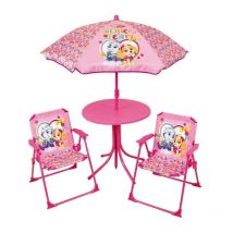 Cijep - fun house pat'patrouille Salon de jardin - 1 table 46xø46 cm, 2 chaises H.53xl.38,5xP.37,5cm et 1 parasol