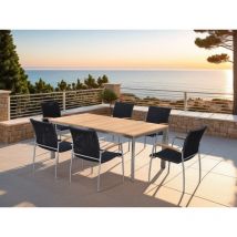 Ensemble table et chaises de jardin en teck - 6 personnes - Delorm
