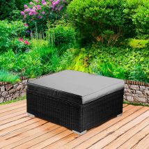 Brast - Salon de Jardin tabouret de jardin pour tous les salons de jardin bas de fauteuil de jardin 1 place en noir