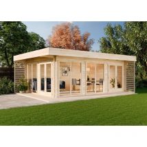 Carlsson - Chalet de jardin Viva b Naturel , 44 mm Épaisseur paroi 492 x 668 cm