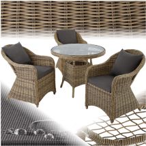 Tectake - Salon de jardin Avec cadre en aluminium avec Plateau en verre de sécurité Chaises préassemblées