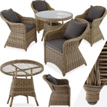 Tectake - Salon de jardin Avec cadre en aluminium avec Plateau en verre de sécurité Chaises préassemblées