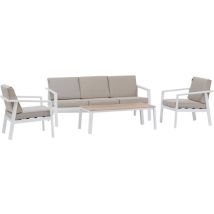 Hesperide - Conjunto de muebles de jardín pavane blanco - 5 asientos - Hespéride