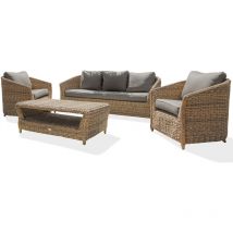 Havana - Salotto da giardino 5 posti in resina intrecciata miele Paris Garden