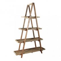 Homeness - Salon intérieur de la bibliothèque d'étagère minimale avec 4 étagères avec structure en bois pino elodie