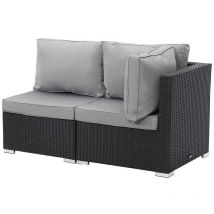 Habitat Et Jardin - Salon jardin méridienne 2 pcs 'Ibiza' - Atlanta - Noir