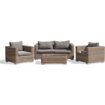 Montmartre - Salotto da giardino 4 posti in resina intrecciata miele Paris Garden