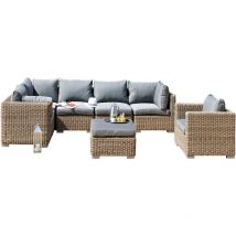 MONTMARTRE - Salón de jardín 6 plazas en resina trenzada - PARIS GARDEN