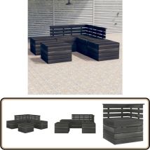 Salon palette de jardin 6 pcs Bois de pin massif - Salon De Jardin - Mobilier De Jardin - Ensemble Salon - Canapé Palette - Bois Massif