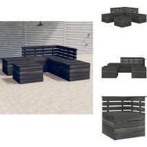 Salon palette de jardin 6 pcs Bois de pin massif - Salon De Jardin - Mobilier De Jardin - Ensemble Salon - Canapé Palette - Bois Massif
