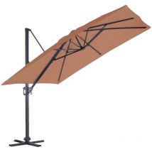 Parasol en Aluminium à Pied Déporté de 3 x 3 m Terracotta 3 m