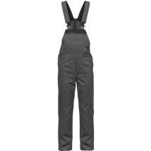 Salopette de travail Gris Noir Taille 50 Polyester / Coton 7 poches Sangles épaules reglables VITO