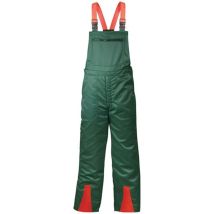 Salopette de protect. ctre les coupures fichte taille 58 verte/rouge 70 % pes / 30 % coton