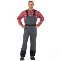 Salopette de protection pour soudeur Weld Shield taille 48 gris/noir 84 % coton / 15 % PES / 1 % fibre de car