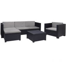 S.of. giardino/terrazza divano+fauteuil+tavolo manhattan grafite sp berner