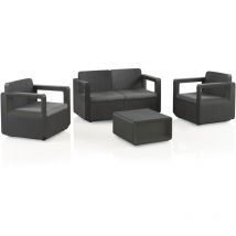Sp-berner - Set mobili da giardino venus comfort grafite - Marrone