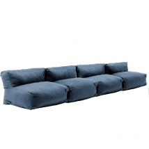 Oviala - Mobile da giardino modulare a 4 posti in blu pacifico - Mixi