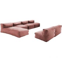 Oviala - Mobile da giardino componibile a 6 posti con daybed in terracotta - Mixi