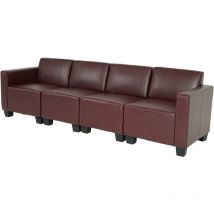 Salotto modulare componibile lounge moderno Lione N71 ecopelle divano 4 posti bordeaux