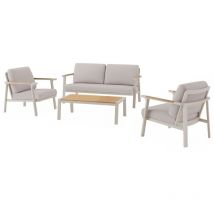 Salotto set da giardino jade bianco crema / rovere arredo giardino salotti