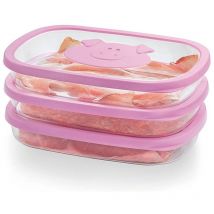 Jobgar - Snips Salva Affettati Contenitore Porta Affettati Contenitori Per Cibi 1,5 lt Colore Rosa Made In Italy Bpa Free