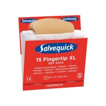 Salvequick - Recharges pour distributeur de pansements - 15 pansements élastiques bout de doigt - 9 cm x 6 cm