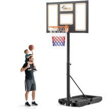 Samax - Basketballkorb / Basketballständer 100-305 cm höhenverstellbar mit Rollen inkl. Netz