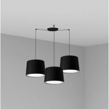 Faro CONGA - Luz colgante de racimo cilíndrico triple negro, E27