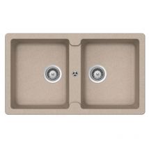 Samet Évier 86x50 Granitovero862v 2 bacs avoine