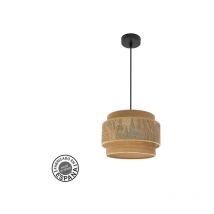 Akunadecor Samoa Lampe De 1 Licht mit doppeltem braunen Lampenschirm