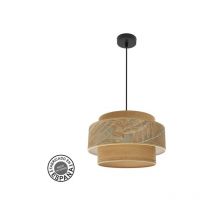 Akunadecor Lampe 40 Cm Modell Samoa mit doppeltem Lampenschirm Braun