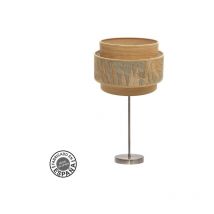 FABRILAMP Lampe de Tischlampe Large Samoa 1xe27 Leder/Kamel 30d