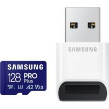 Samsung - pro Plus microSD Card 128GB + usb Card Reader (2023) MB-MD128SB/WW