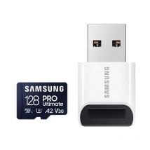 Samsung - Pro Ultimate 128GB microSD Card with usb Card Reader MB-MY128SB/WW