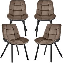 Trisens - Moderne Esszimmerstühle in Samt- und Lederoptik - pflegeleichte Esstischstühle in 3 Farbvariationen - gepolsterte Küchenstühle mit