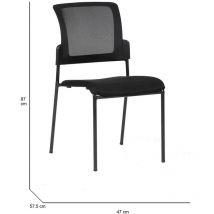 Serena - Sedia da ufficio, Sedia sala da attesa imbottita per ufficio, Seduta ergonomica da attesa, Cm 58x47h87, Nero