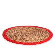 San Ignacio - Tapete natural borde rojo 30cm colección kinvara