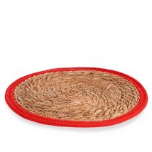 San Ignacio - Tapete natural borde rojo 35cm colección kinvara